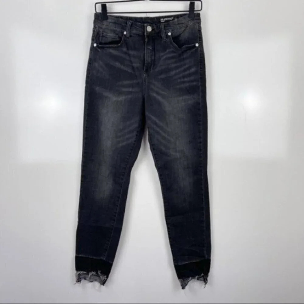 BLANKNYC Black Released Staggered Hem Crybaby High Rise Skinny Jeans Size 30